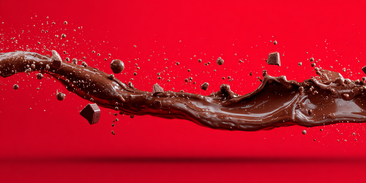 ublac chocolate dropping from left to right side on a red bac a41f367e 85f8 484f 837c e93964686461 0
